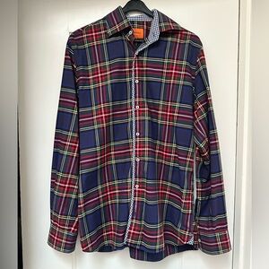 Checkered Men’s Dress Shirt Suitable size 41 with colors blue, green and red